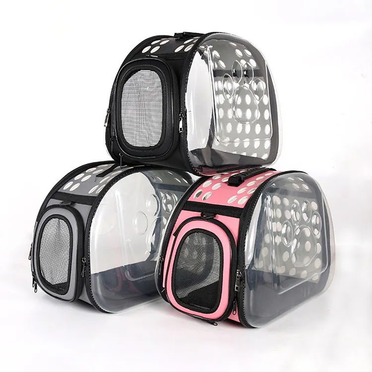 Aircraft Approval Four Colors Transparent Foldable Outdoor Breathable Portable Dog Cat Bag Carrier Pet Backpack