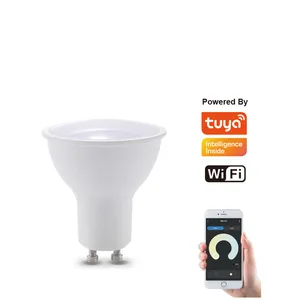 Tuya หลอดไฟสปอตไลท์ Led WiFi Gu10อัจฉริยะ,ทำงานร่วมกับ Google Home หรี่ไฟได้หลากสีเดย์ไลท์