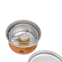 Ensemble de cuisine de camping en aluminium de 9 pièces ensemble d'ustensiles de cuisine de camping en plein air avec réchaud à alcool