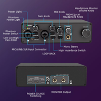 Interfaz de Audio USB Profesional Rayco MQ22 ASIO de 2 Canales, Preamplificador de Micrófono, Tarjeta de Sonido de Baja Latencia para Grabación en Vivo y Estudio
