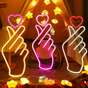 Letrero de neón Led con luz para dedo, corazón, berenjena, cereza, barra, Nube arcoíris, niño, niña, estrella, Hola para tienda, fiesta, boda, regalo de Navidad para niños - Product Image 1