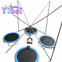 Trampoline à bungee YiBei en acier inoxydable moderne, design spacieux pour un plaisir maximal dans les parcs d'attractions, certifié CE