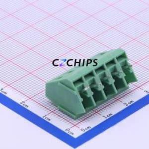 DB103-5.0-5P-GN-S Screw Terminal Block Through hole Component (THT),P=5mm Connector 1x5P 5mm Green Through Hole - Product Image 1