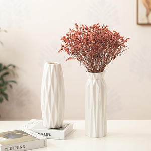 Vase en céramique blanc brillant de qualité supérieure avec fonction hydroponique pour la décoration de salon, table à manger, fleurs séchées - Product Image 4
