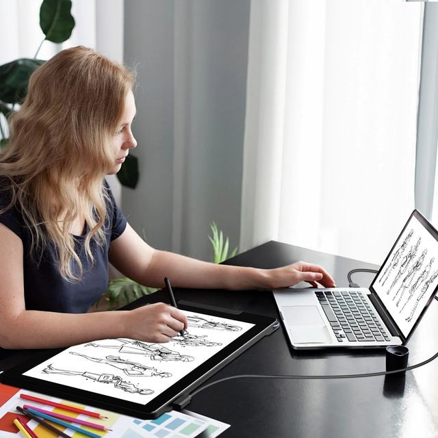 VEIKK 16384 Levels Studio 16(VK1600) 15.6 Inch Artist Drawing Graphic Tablet Display with Screen for Creating