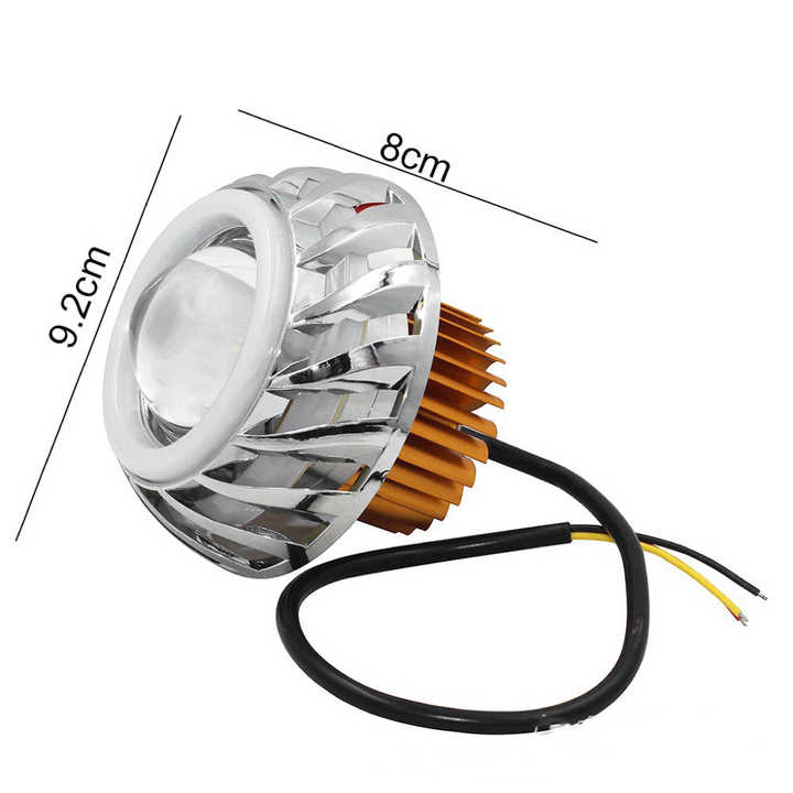 MRD 30W motocicleta LED faro Hi-lo Flash Led motocicleta proyector faro con Ojos de Ángel blanco o azul