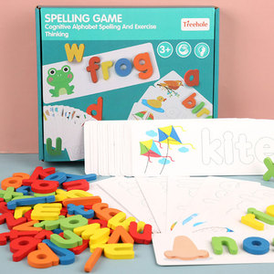 <span class=keywords><strong>Ortograf</strong></span>ía juguete de aprendizaje de juego de rompecabezas de madera ABC educativos de desarrollo para niños chicos niños niñas - Product Image 2