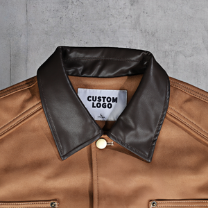 Veste de travail en toile de coton vintage avec logo personnalisé, tendance, délavée à l'acide, pour hommes, fabricant - Product Image 5