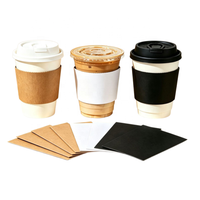 Manchon de tasse jetable en papier kraft simple paroi, isolation thermique, matériaux recyclés, diamètre personnalisable, logo imprimé offset pour