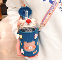 Gobelet portable tendance, écologique et durable pour filles – Tasses à eau mignonnes et originales, design élégant, en plastique pour étudiants