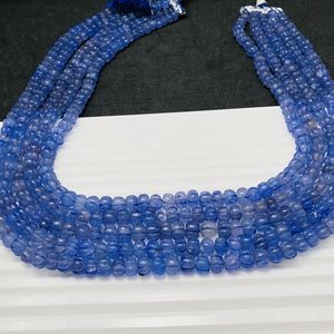 สร้อยคอขายส่งอัญมณีควอตซ์ tanzanite ธรรมชาติเกรด AAA ทรงกลม/รูปไข่8x10 20กะรัตเครื่องประดับทำสีฟ้าที่มีคุณภาพสูง - Product Image 2