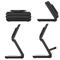 Chargeur sans fil rapide universel 3-en-1 portable 20W PD, support de bureau magnétique pliable ignifuge pour iPhone