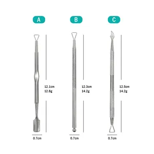 Stainless Steel Nail Supplies For Professionals #GH10 Cuticle Pusher And Cutter Triangle Nail Cuticle Pusher