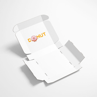 Caja de Envío para Donuts con Diseño de Avión, Impresa a Medida en Blanco, Embalaje de Cartón Corrugado de Grado Alimenticio para Panadería