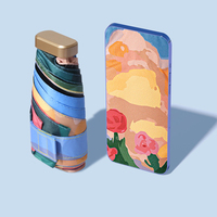 Nouvelle conception, impression couleur intégrale, parapluie de voyage pliable entièrement automatique, portable, mini, protection UV, pare-soleil, protection contre la pluie, pour adultes
