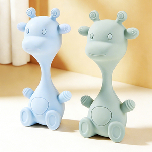 <span class=keywords><strong>Hochet</strong></span> sensoriel en <span class=keywords><strong>silicone</strong></span> <span class=keywords><strong>personnalisable</strong></span> de qualité alimentaire pour bébés, motif girafe, jouet de dentition pour enfants - Product Image 5