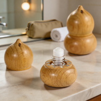 Bouteilles d'huiles essentielles et de parfums avec bouchons en bois de couleur uniques – Idéales pour la maison, le bureau et les voyages – Flacons roll-on en verre