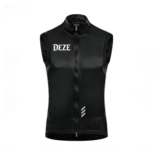 Gilet sans manches coupe-vent respirant en tissu haute performance avec impression de logo personnalisé pour le sport, la course sur route, le VTT, l'entraînement cycliste - Product Image 3