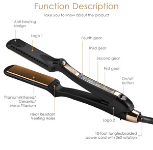 Lisseur à cheveux de styliste pour Salon, fer à lisser en céramique, pour chevelure lisse et douce, plaque en <span class=keywords><strong>pierre</strong></span> - Product Image 5