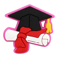 Breloques de chaussures en PVC pour la remise des diplômes, motifs Ours, Chat, Chapeau de diplômé, Joyeux Remise des diplômes, pour étudiants, souvenir de fête de remise des diplômes, ornement de chaussures