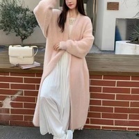 Trendy New Arrivals Fashion Lange übergroße Strickjacke für Damen Gestrickter Nerz pelzmantel