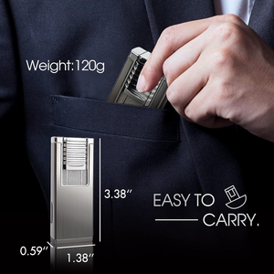 Debang xì gà nhẹ hơn biểu tượng tùy chỉnh ngọn lửa đôi sức mạnh tuyệt vời bơm lại xì gà ngọn đuốc nhẹ hơn với xì gà đấm - Product Image 5