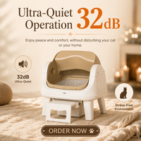 AutoScooper 12 Lite Bac à litière intelligent pour chat, double mode, ouverture supérieure, grande capacité, anti-pincement, sans odeur, capteur, autonettoyant, facile à utiliser pour les chats