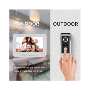 Système de sonnette vidéo intelligente |   Caméra de sécurité domestique avec vision nocturne, alimentation PoE, en alliage d'aluminium et contrôle d'accès par déverrouillage par téléphone - Product Image 1