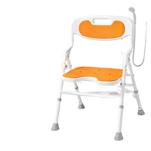 Chaise de douche pliable Fuyao, hauteur réglable, en alliage d'aluminium, orange, antidérapante, pour personnes âgées - Product Image 1