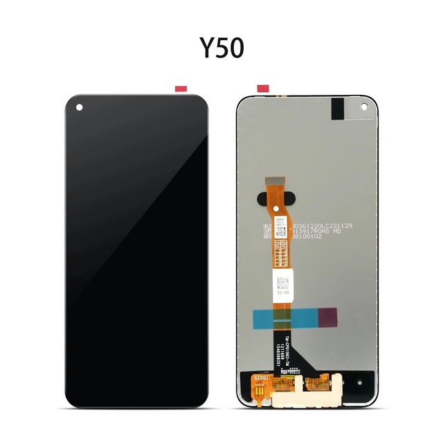 Original QTS 1 Year Warranty 6.53" LCD Touch Screen Digitizer Assembly OEM Display for VIVO Y50 350-400cd Luminance Replacement