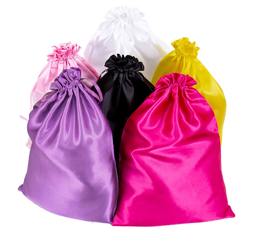 シルクウィッグバッグ卸売ヘアエクステンション包装/収納バッグ巾着サテンウィッグヘアバンドル用収納ウィッグバッグ