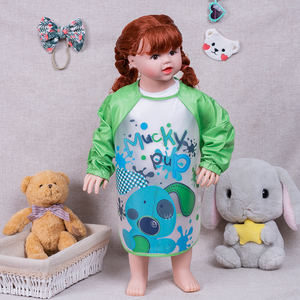 공장 업자 맞춤형 아기 수유 앞치마 긴 소매 방수 턱받이 - Product Image 3