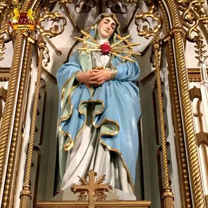 Venta al por mayor católica religiosa Bendita Virgen María resina artesanía estatua <span class=keywords><strong>madre</strong></span> María fibra de vidrio Virgen María escultura - Product Image 1