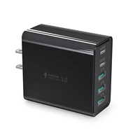 Adaptador de Corriente Rápido HNT GaN de 60W con Múltiples Puertos (2 Tipo C + 3 USB-A) con Enchufe para EE. UU./Reino Unido/UE/Australia/Japón, Cargador de Pared USB para iPhone 17/16/15/14/13/12/Pro