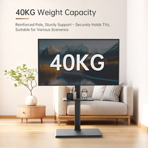 Регулируемая по высоте напольная подставка для ЖК-телевизоров из стали и МДФ с поворотным механизмом для телевизоров 32-70 дюймов - Product Image 5