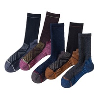 Chaussettes de sport en laine mérinos tricotées épaisses mi-mollet avec semelle éponge respirante pour hommes et femmes, idéales pour la randonnée et l'alpinisme en extérieur, collection automne, ODM