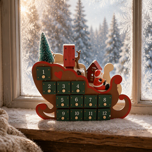 Calendrier de l'Avent Scène de Traîneau, Maison de Bonhomme de Neige 3D, Calendrier de Compte à Rebours de 24 Jours, Décoration de Noël pour la Maison - Product Image 1