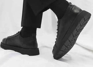 Zapatillas Casuales de Skate para Hombre, Zapatillas de Moda con Correa de Monje, Parte Superior de Cuero Genuino y Patrón de Piel de Serpiente - Product Image 2