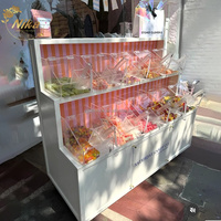 NIKA Chariot à bonbons personnalisé populaire, amovible, blanc, pliable, pour présentation de gâteaux et de snacks lors de mariages et événements festifs