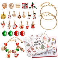 Kit de bijoux créatifs DIY pour enfants, bracelet en forme de cœur, format calendrier 24 cases, finition argentée, le plus vendu