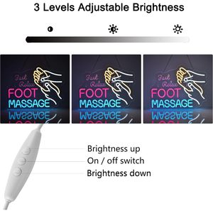 Foot <b>Massage</b> Neon Sign LED dimmable USB powered ambient light store window decoration light street indicator light Customized 5v - Product Image 2