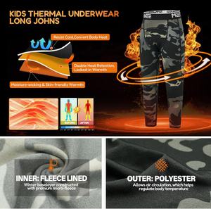 Leggings thermiques en velours vintage pour garçons MEETWEE, doublés, hiver, enfants, taille haute, épais, chauds, pantalons longs - Product Image 2