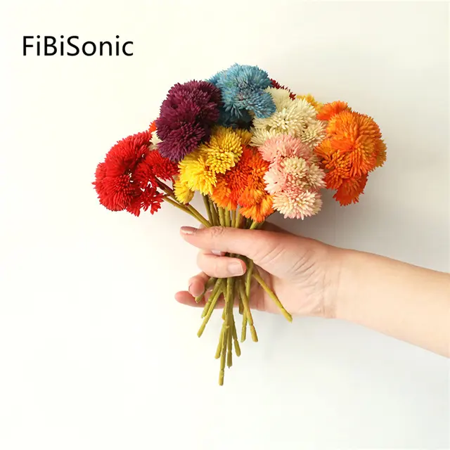 FiBiSonic-Hortensia Artificial para mujer, flor suave de goma, fruta de arroz, sensación de plantas verdes suculentas, decoración de mano de bosque