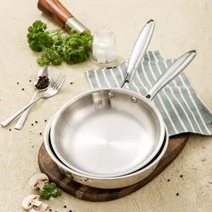 Tianxing utensilios de cocina antiadherentes 20-30cm Tri-ply acero inoxidable 304 sartenes juego de sartenes de comida sartén de inducción con mango de Metal