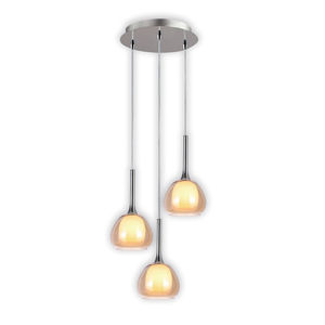 Vente en gros Installation sûre et stable Plafonnier suspendu 3 lumières Extérieur Verre Ambre Intérieur Blanc 38 Nolina - Product Image 3
