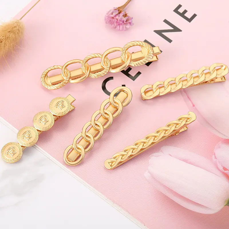 Pinzas para el pelo chapadas en oro y Metal de abeja para mujer, accesorios para el cabello, horquillas de diseño