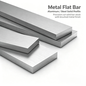 Barra Plana de Metal Sólido, Perfil Plano de Aluminio y Acero, Acabado Cepillado, Barra de Metal Cortada con Precisión, Tira de Metal Sólido - Product Image 1