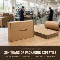 Boîte d'expédition en carton ondulé kraft écologique avec impression personnalisée pour vêtements, emballage auto-scellant, vente en gros directe usine