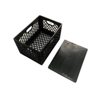 24QT Heavy Duty Pliable Empilable Pliable en Plastique Légumes Fruit Bière Easy-Grip Handles Caisse à Lait avec Couvercle en Plastique