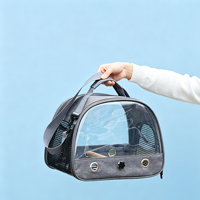 Sac de transport transparent pour oiseaux avec perchoir et plateau, cage de voyage respirante pour petits animaux